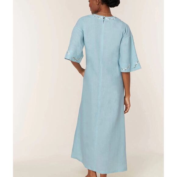 Fanm Mon X Andie Linen The Kepez Kaftan Dress Swim Coverup Sz S - Picture 3 of 9